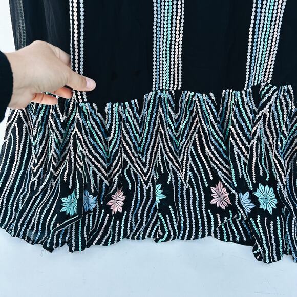 Carolina K Charo Dress Off The Shoulder Maxi Sheer Beaded Embroidered Small - Picture 11 of 11